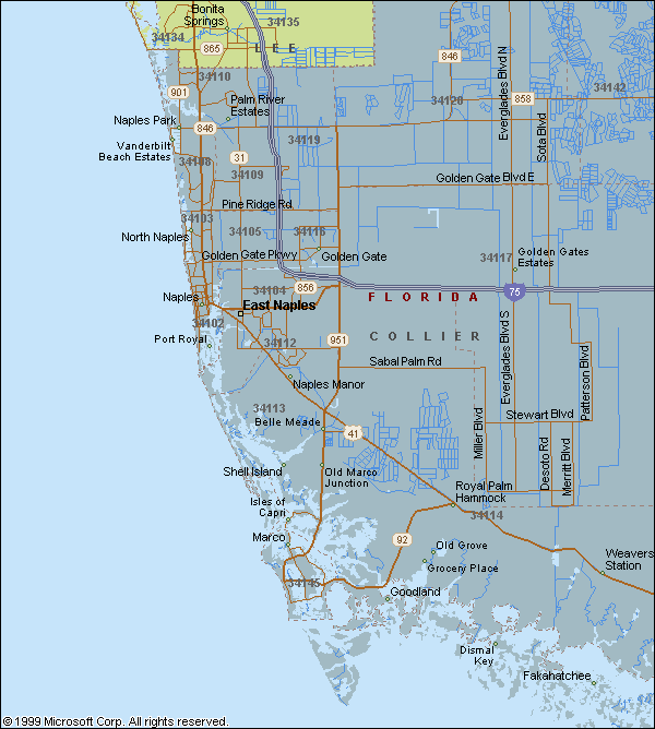 Naples Area Map